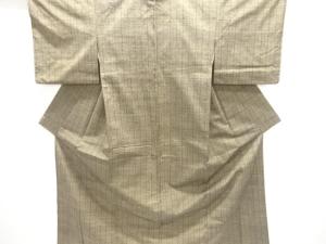 縞織り出し手織り紬着物